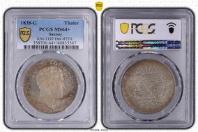 1838-G Thaler KM-1142 Dav-872A MS64+