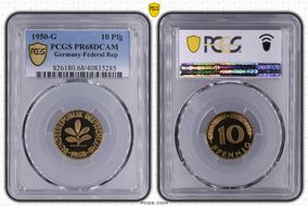 1950-G 10 Pfg PR68DCAM
