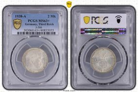 1938-A 2 Mk J-366 MS63+