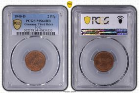 1940-D 2 Pfg J-362 MS64RB