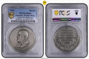 1929 Medal  Kaiser-63 Matte Ag SP64