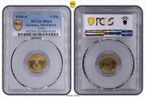 1938-A 5 Pfg J-363 MS65