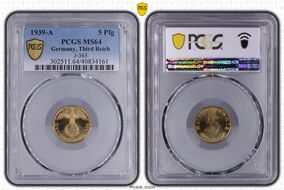 1939-A 5 Pfg J-363 MS64