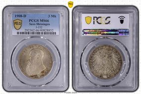 1908-D 3 Mk J-152 MS66