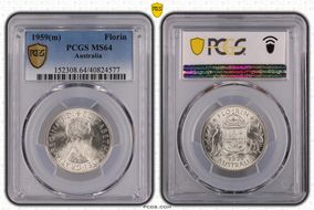 1959(m) Florin KM-60  Ag MS64