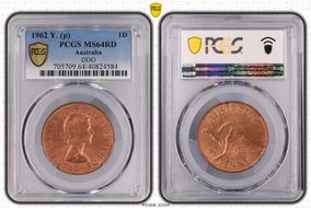 1962 Y. (p) 1D DDO MS64RD