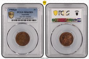 1966(p) 2C w/o SD initials MS63BN