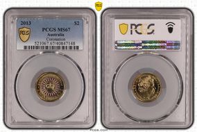 2013 $2 Coronation Colorized MS67