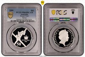 2000 50C Royal Visit KM-437a Ag PR69DCAM