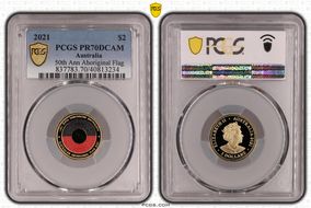 2021 $2 50th Ann Aboriginal Flag Colorized PR70DCAM