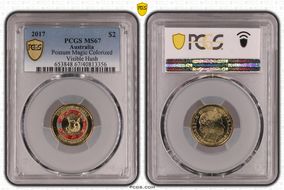 2017 $2 Possum Magic Colorized Visible Hush MS67