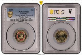 2017 $2 Possum Magic Colorized Visible Hush MS66