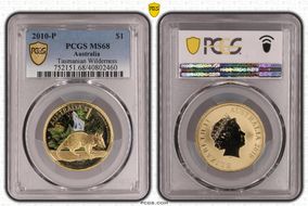 2010-P $1 Tasmanian Wilderness Colorized MS68