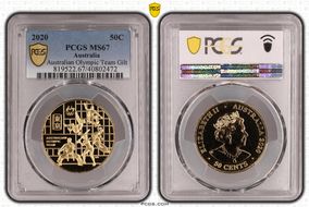2020 50C Australian Olympic Team Gilt-CuNi MS67