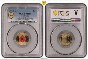 2018-C $2 Armistice Centenary Colorized MS68