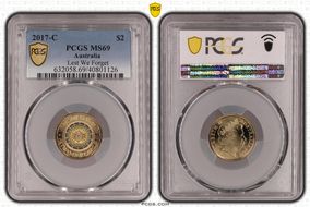 2017-C $2 Lest We Forget Colorized MS69