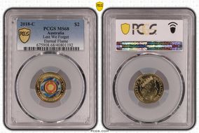 2018-C $2 Lest We Forget Eternal Flame Colorized MS68