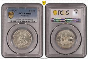 1936(m) Florin KM-27  Ag MS65