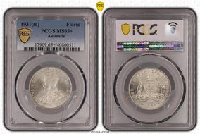 1931(m) Florin KM-27  Ag MS65+