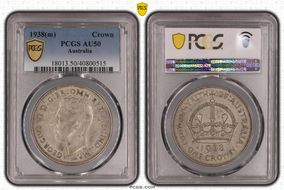1938 Crown KM-34  Ag AU50