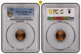 1904 1/2C MS65+ RB