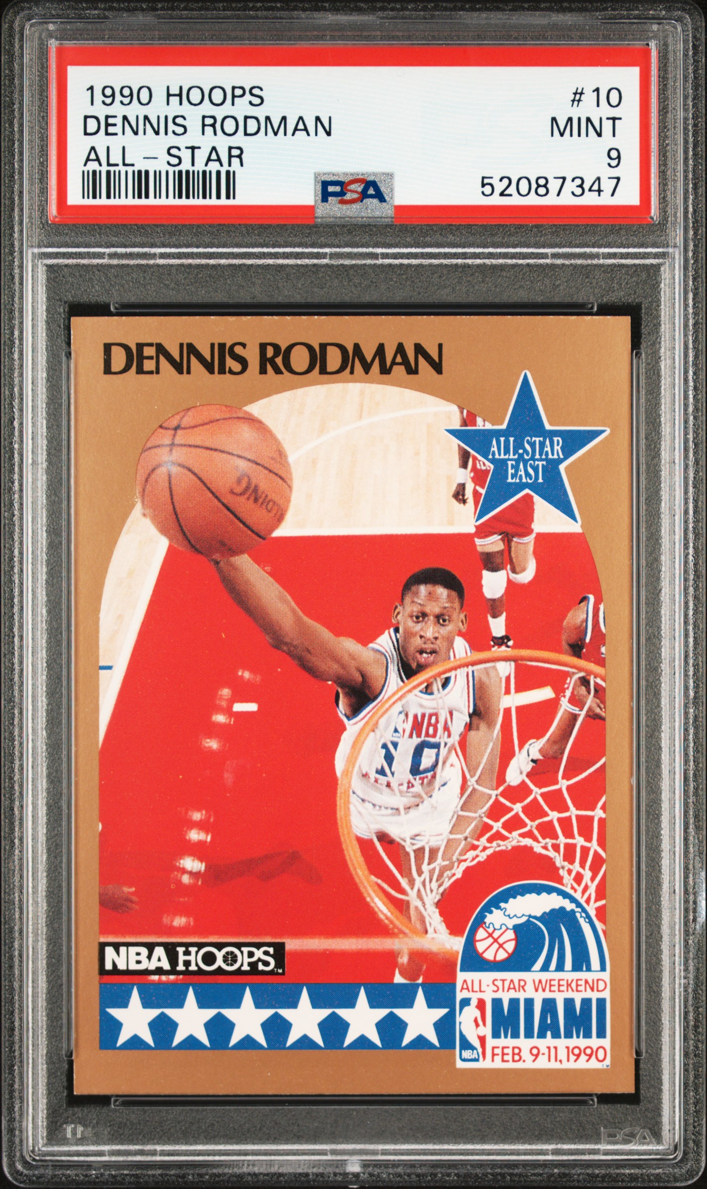 1990 Hoops 10 Dennis Rodman All-Star PSA 9