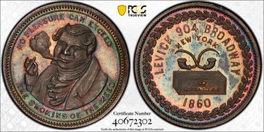 1860 Token Miller NY-426 Silver Levick's MS65