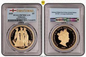 2020 £5 Three Graces Gold First Strike PR70DCAM