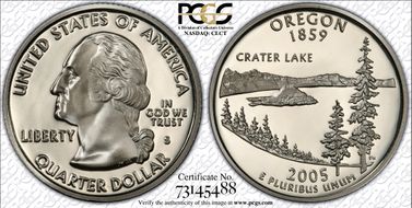 2005-S 25C Oregon PR70DCAM