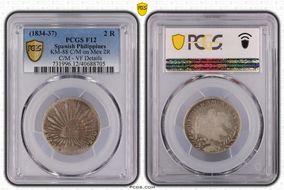 (1834-37) 2 R KM-88 C/M on Mex 2R F12
