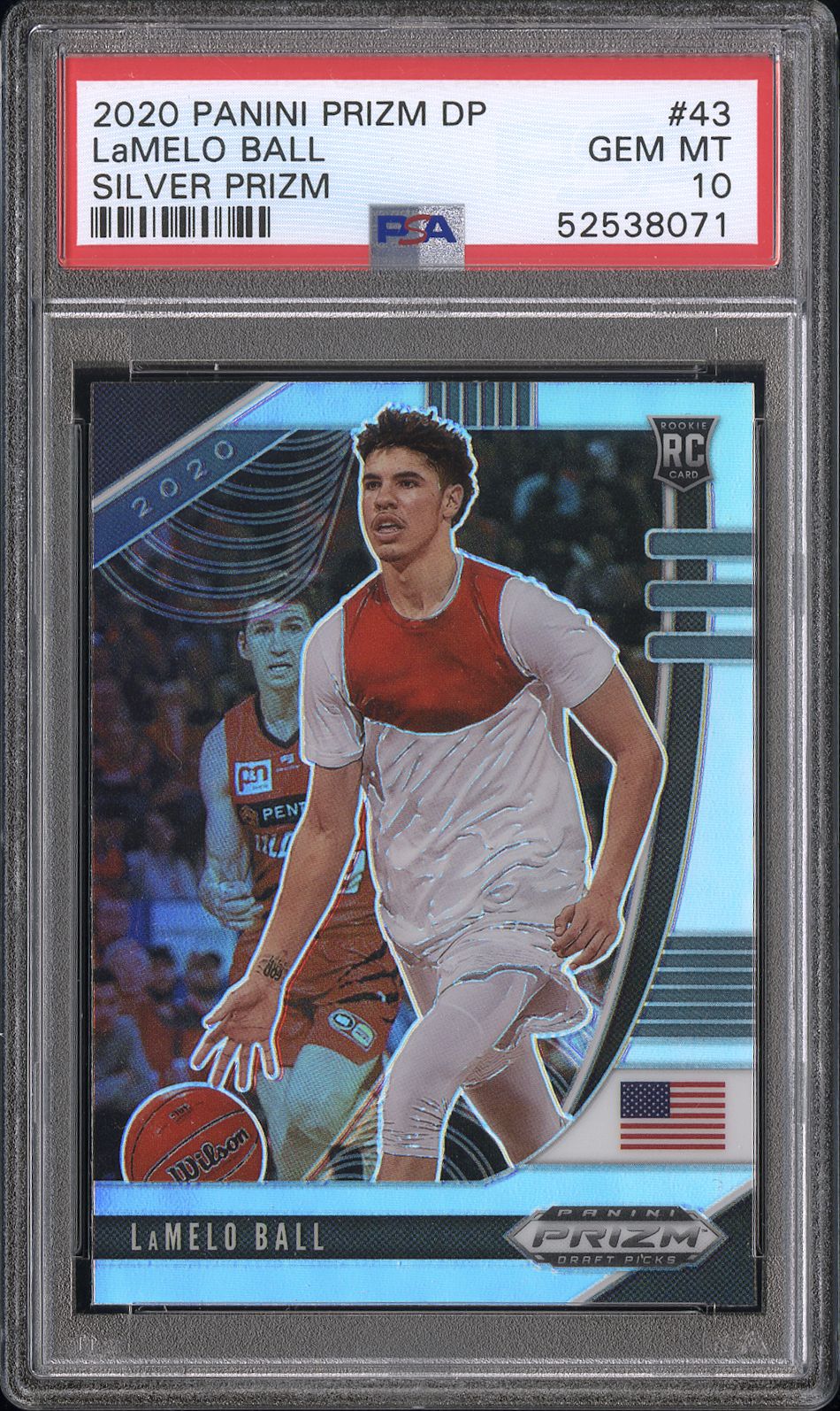 2020 Panini PANINI PRIZM DRAFT PICKS SILVER PRIZM #43 Lamelo Ball front