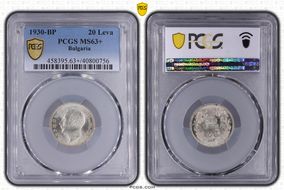 1930-BP 20 Leva KM-41  Ag MS63+