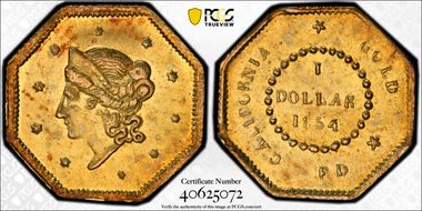 1854 G$1 BG-509 MS62