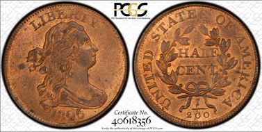 1806 1/2C C-4 Large 6 Stems MS64+ RD