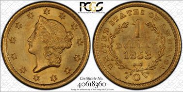 1853-O G$1 MS66