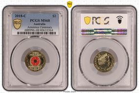 2018-C $2 Armistice Centenary Colorized MS68