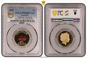 2002 $1 Year of the Outback Colorized Al-Br PR68DCAM