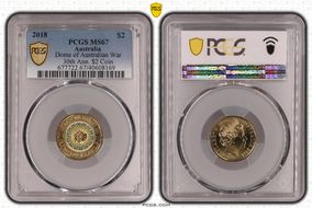 2018 $2 Dome of Australian War 30th Ann. $2 Coin Colorized MS67