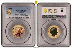2009 $1 Lizard Al-Bronze MS67