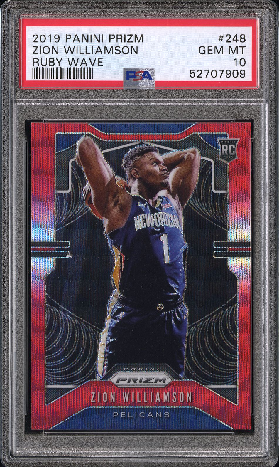2019 Panini PANINI PRIZM RUBY WAVE #248 Zion Williamson front