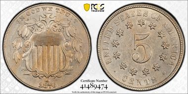 1876 5C AU58