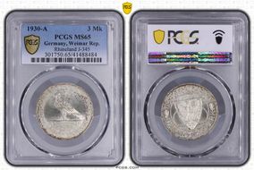 1930-A 3 Mk Rhineland J-345 MS65