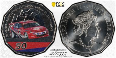 2020 50C 60th Ann ATCC- Supercars Holden VT Commodore Colorized MS67