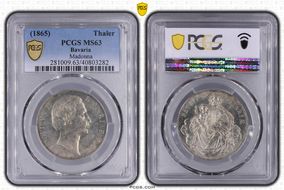 (1865) Thaler Madonna & Child KM-877  Ag MS63