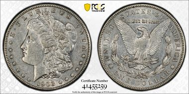 1903-S $1 VAM 2, Micro S AU50