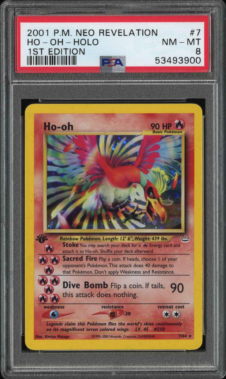 2001 Pokemon POKEMON NEO REVELATION 1ST EDITION #7 Ho-Oh-Holo front