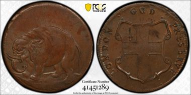 (1694) Token Elephant, Thin Planchet MS65BN