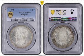 1875 5 Fr KM-24  Ag MS66