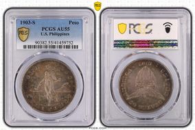 1903-S Peso KM-168  Ag AU55