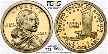 2005-S SAC$1 PR70DCAM